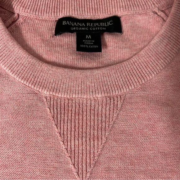 Banana Republic Sweater Mens Medium Pink Organic Cotton Hero Texture - Picture 4 of 8